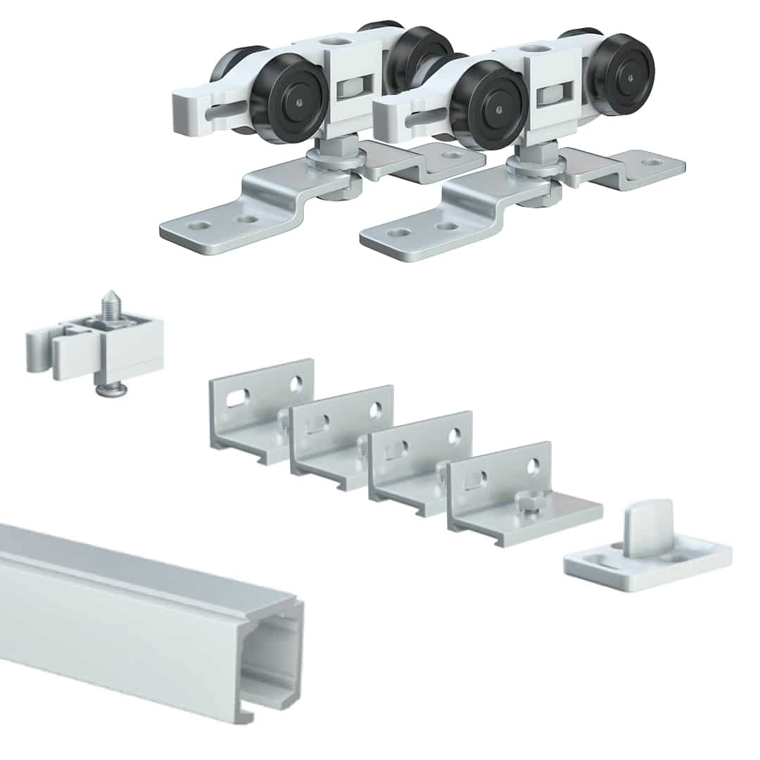 Trakkit Quiesce - Straight Sliding Door Runner Kit - Max Weight Door: 120kg