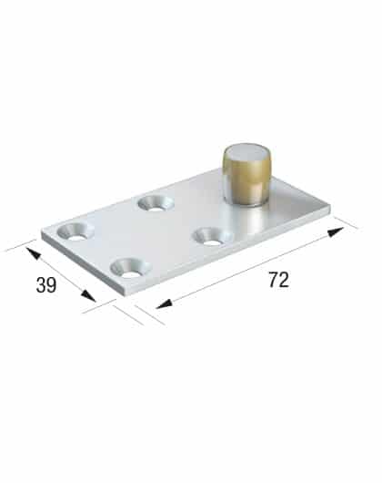 Series 20 14mm Diameter Bottom Guide Roller, Offset On Flat Steel Plate