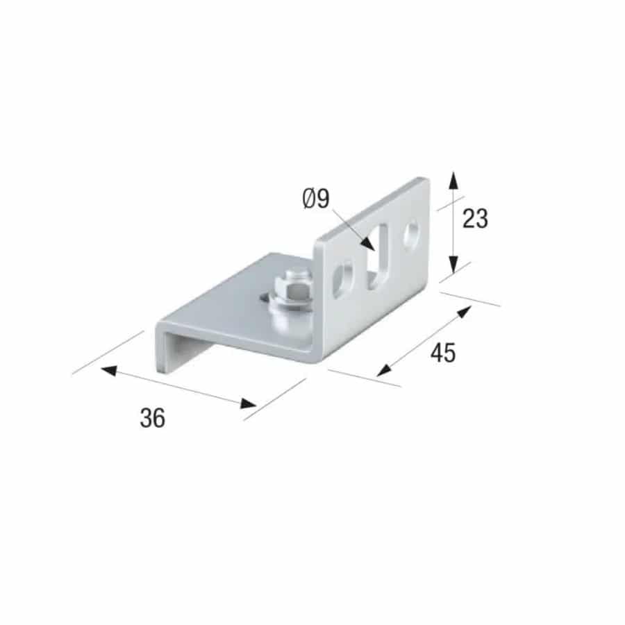 Series 20 Face Fixing Track Support Bracket For Galvanized Steel Top Track