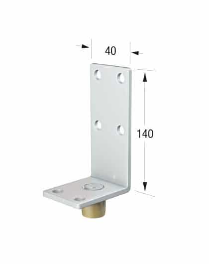 Series 20 14mm Diameter Brass Bottom Guide Roller, On Angled Steel Plate