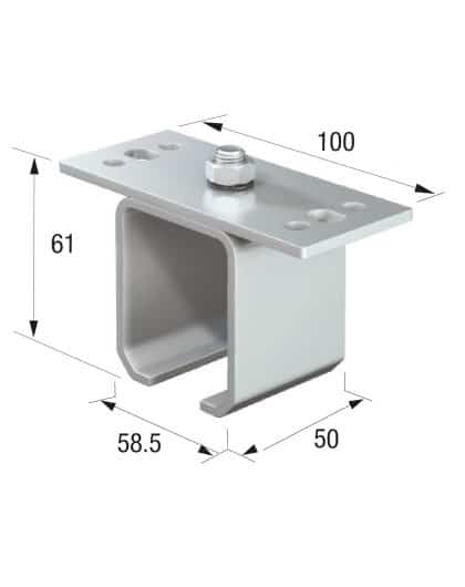 Series 50 Soffit Fixing Track Support Bracket For Galvanized Steel Top Track