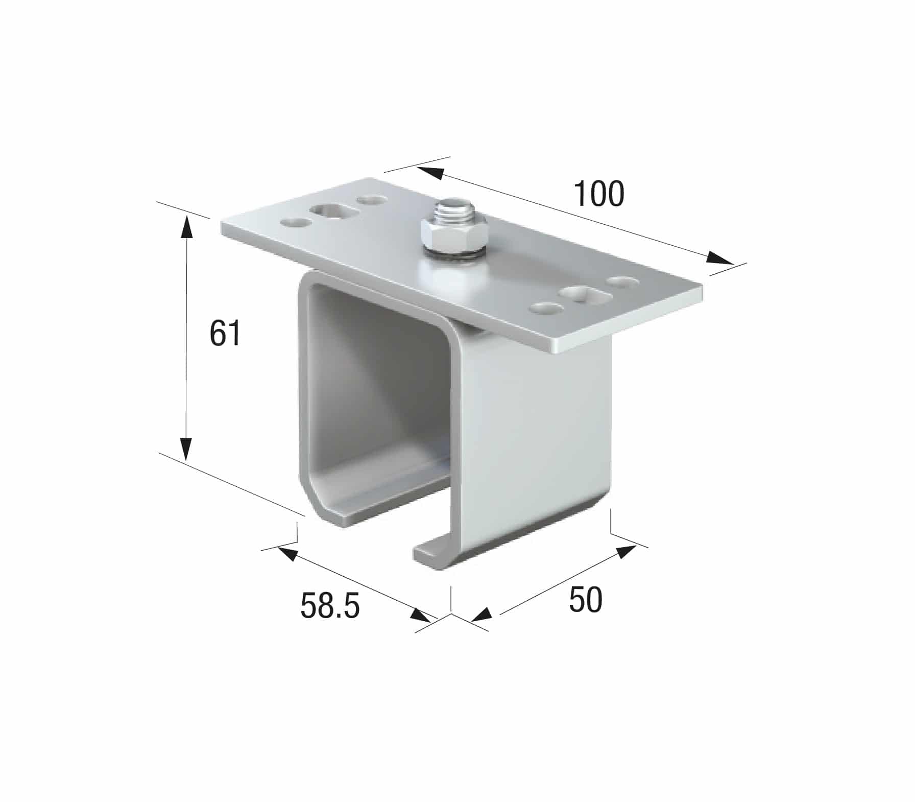Series 50 Soffit Fixing Track Support Bracket For Galvanized Steel Top Track