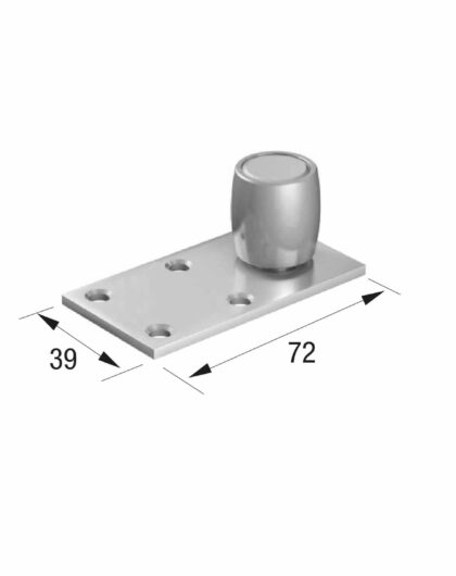 Series 50 20mm Diameter Bottom Guide Roller, Offset On Flat Steel Plate