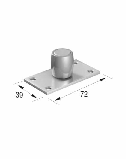 Series 50 20mm Diameter Bottom Guide Roller, On Flat Steel Plate