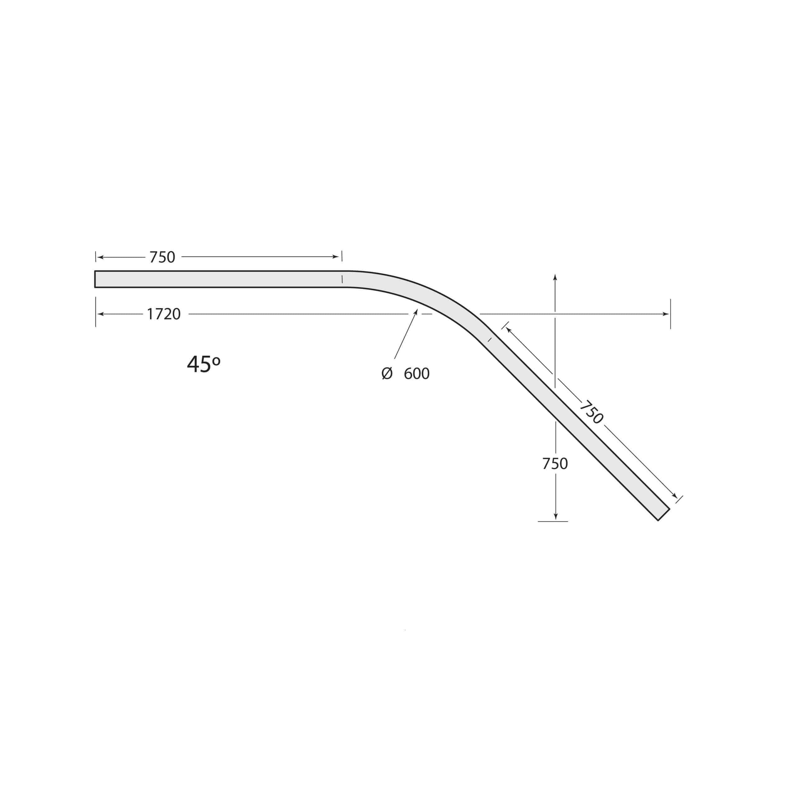 Multirail Track Bend 45°