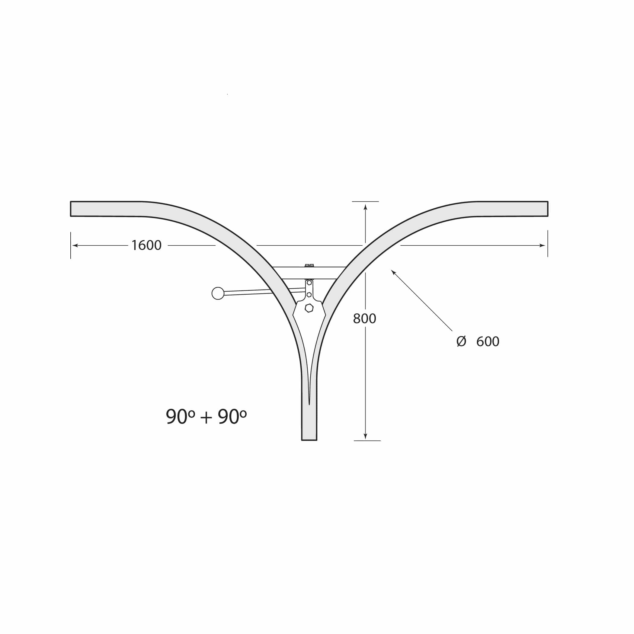 Multirail Track Switch, Two Direction Spit 90° + 90°