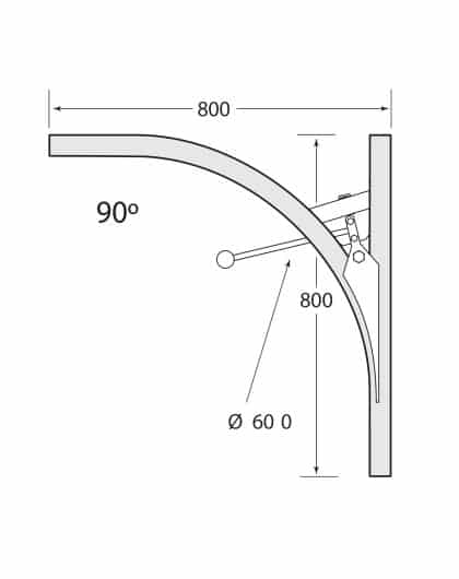 Multirail Track Switch, One Direction 90° LH