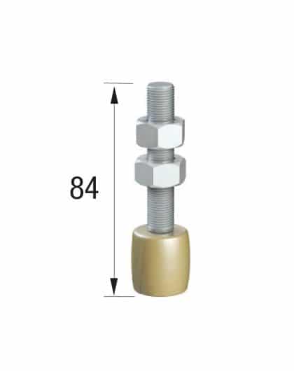 Series 250 25mm Diameter Brass Bottom Guide Roller, On M12 Shaft