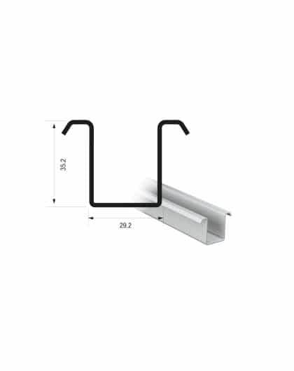 Series 250 2m Galvanised Steel Bottom Guide Channel