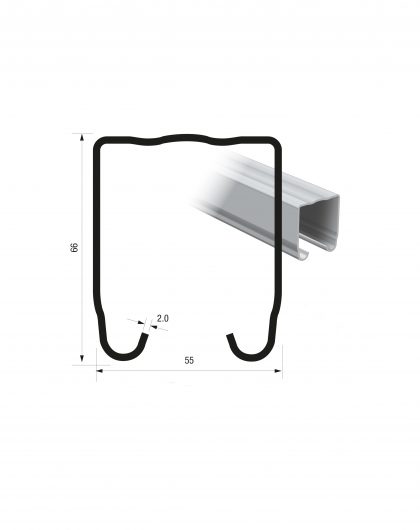 Series 70 2m Galvanized Steel Top Track