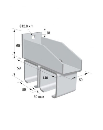 Series 50 Twin Track Wall Fixing Steel Bracket For Upper Track