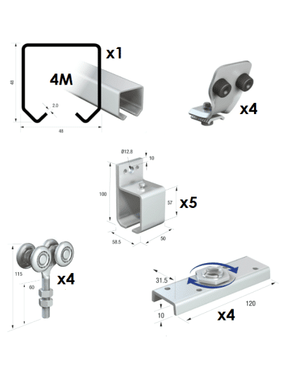 50 Series 4 Metre Double Door Kit