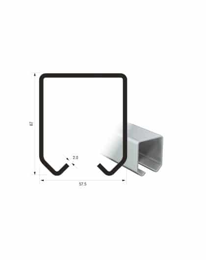 Series 250 2m Galvanised Steel Upper Track