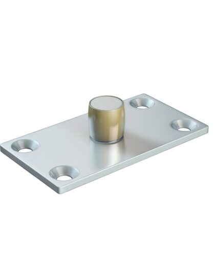 Series 20 14mm Diameter Brass Bottom Guide Roller, On Flat Steel Plate