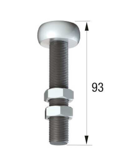 Series 250 34mm Diameter Brass Bottom Guide Roller, On M16 Shaft