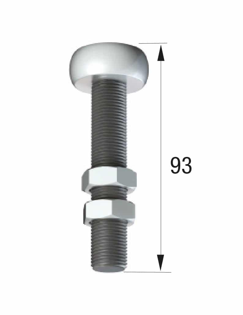 Series 250 34mm Diameter Brass Bottom Guide Roller, On M16 Shaft