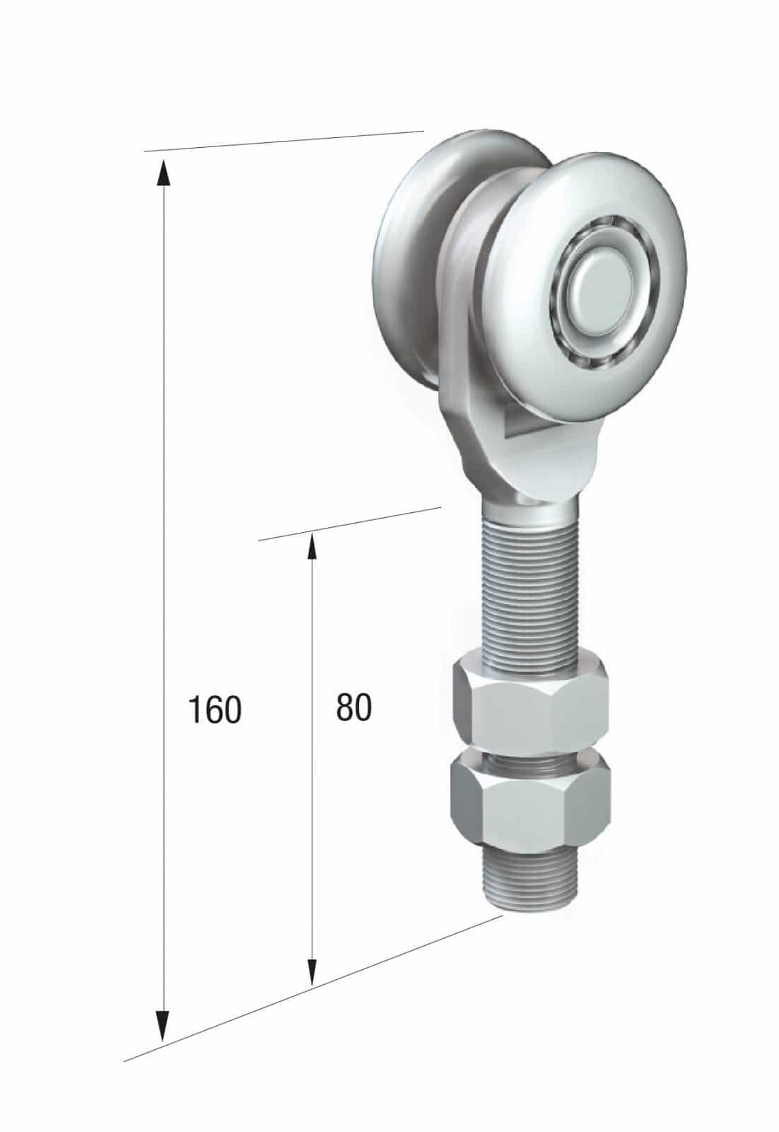 Series 250 Single Axle Steel Wheel Hanger, M20 x 80mm Pin, 220Kg Capacity