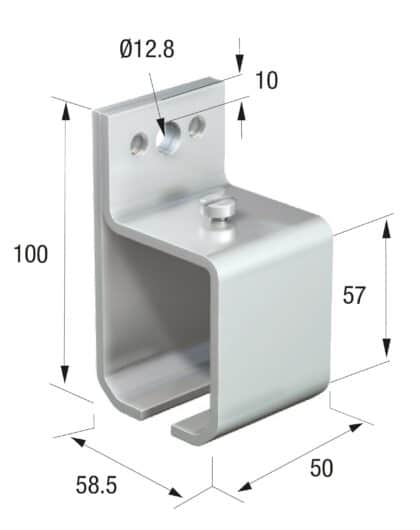 Series 50 Face Fixing Track Support Bracket For Galvanized Steel Top Track