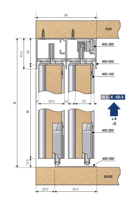 APARTMENTO BASE ROLLING WARDROBE DOOR SYSTEM