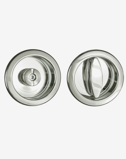 Round bathroom sliding door lock, turn & release, SCP