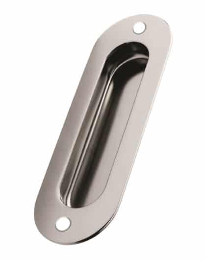 Flush Pull Radius End Polished Stainless Steel 120 x 40mm