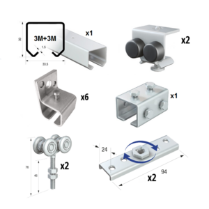 a group of metal parts