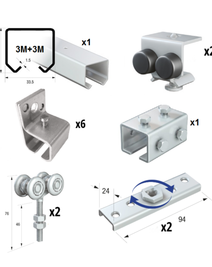 a group of metal parts