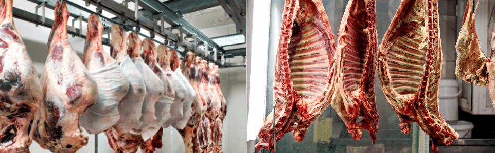 Butchers meat hanging rails