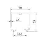 Series 450 St/St 304 Grade Top Track, 3 Metre