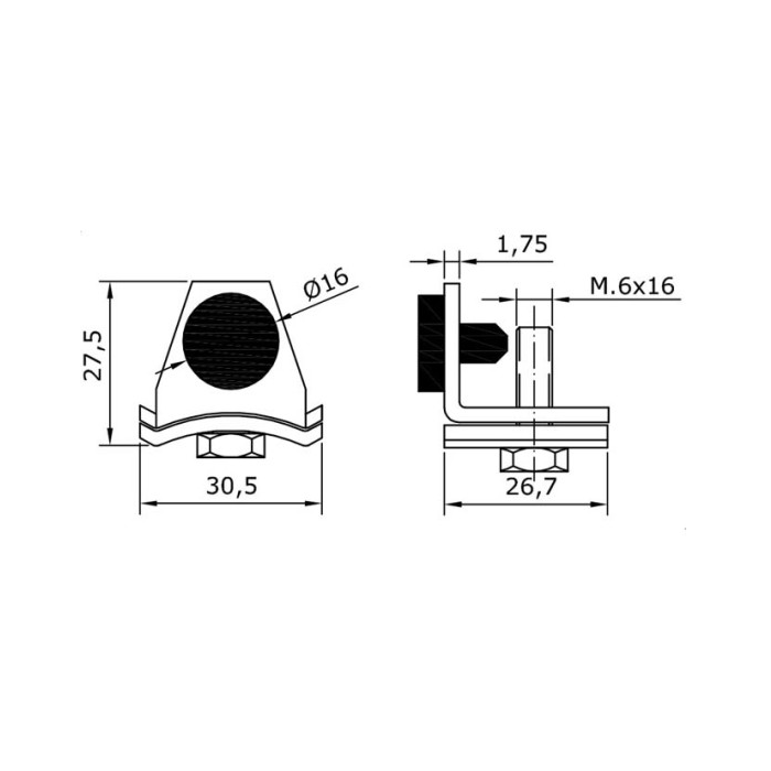 Series 75 St/St 316 Grade Door Stop 75-47312 - Spec