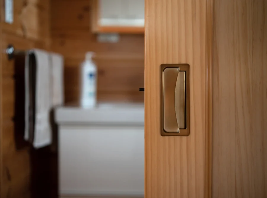sliding door bathroom