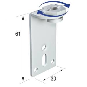 Series 20 Angled Rotating Steel Suspension Plate, M8 Thread