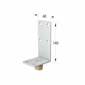 Series 20 14mm Diameter Brass Bottom Guide Roller, On Angled Steel Plate