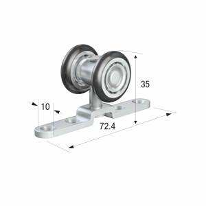 Series 20 Single Axle Rotating Nylon Wheel Hanger With Top Mounting Plate, 33Kg Capacity