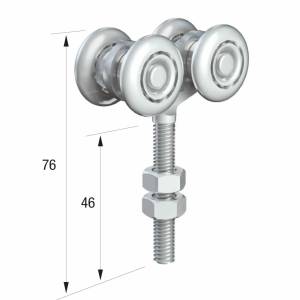 Series 20 Double Axle Steel Wheel Hanger, M8 x 46mm Pin, 45Kg Capacity