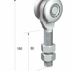 Series 250 Single Axle Steel Wheel Hanger, M20 x 80mm Pin, 220Kg Capacity