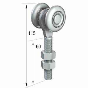 Series 50 Single Axle Steel Wheel Hanger, M12 x 60mm Pin, 160Kg Capacity
