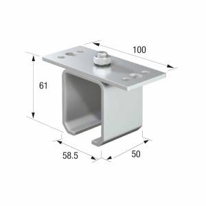 Series 50 Soffit Fixing Track Support Bracket For Galvanized Steel Top Track
