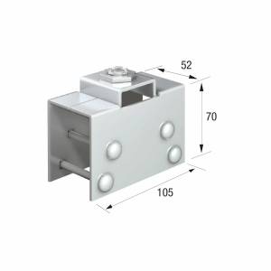 Series 50 Rotating Steel Suspension Plate With Door Clamp, M12 Thread