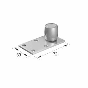Series 50 20mm Diameter Bottom Guide Roller, Offset On Flat Steel Plate