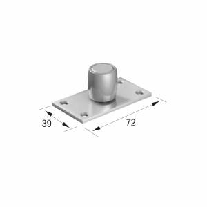 Series 50 20mm Diameter Bottom Guide Roller, On Flat Steel Plate
