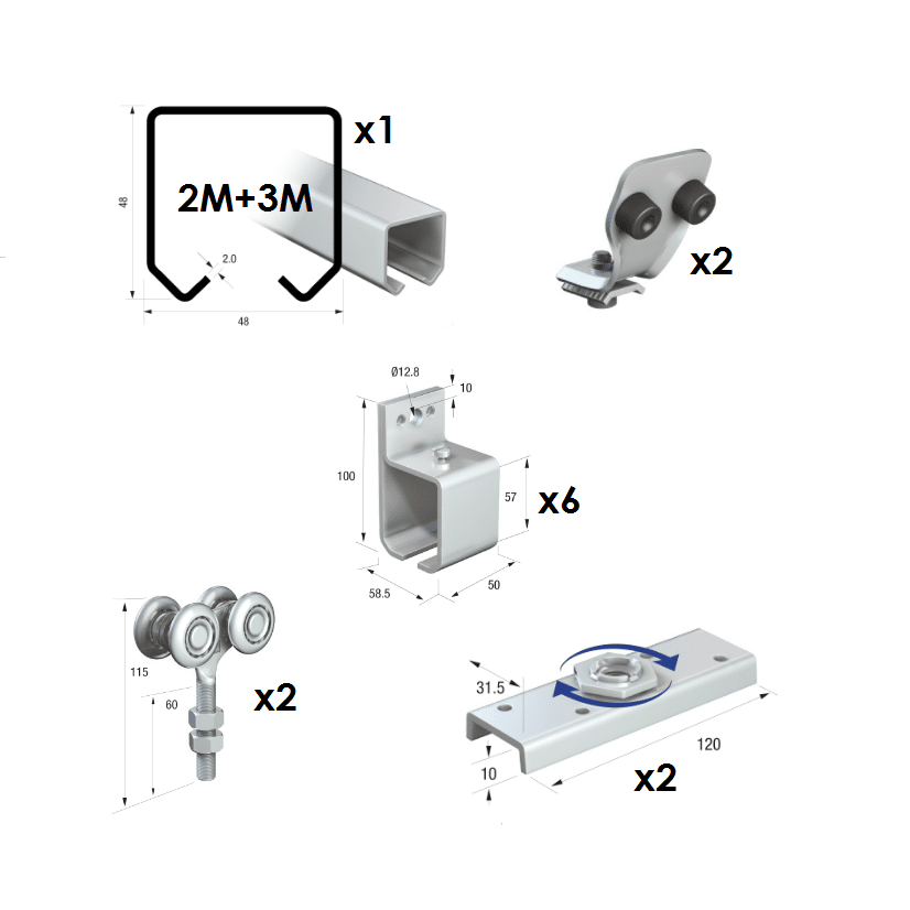 50 Series 5 Metre Single Door Kit – Max Door Weight: 440kg