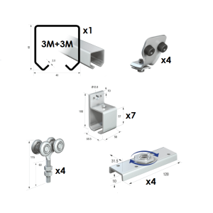 50 Series 6 Metre Double Door Kit - Max Door Weight: 440kg