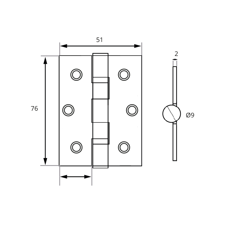 thumbnail image 2 of Zoo Stainless Steel Washered Hinge – Heavy Duty, Corrosion Resistant 2 of 2