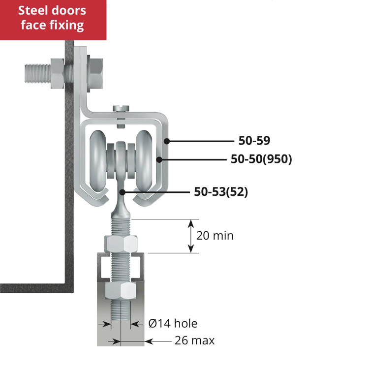Series 50 Steel doors face fixing
