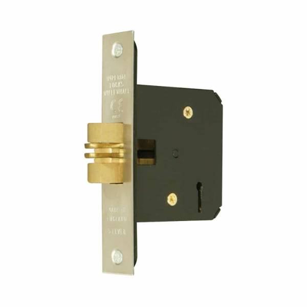 Sliding Door Lock 5Lever Clawlock 76mm Brass