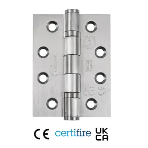 Ball Bearing Butt Hinge Grade 13 Pair 102mm - Satin Stainless Steel