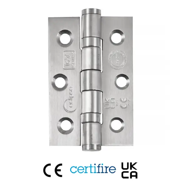 76mm Grade 7 ball bearing hinge – Satin Stainless Steel